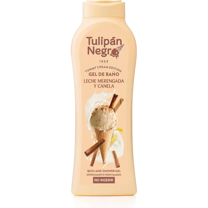 Tulipán Negro - Gel de Baño Hidratante Leche Merengada y Canela 650 ml, Intensamente Perfumado Briseis S.A. - 1
