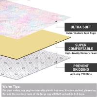 Carpetas Para Niñas Colores Arcoíris Alfombra Grande Suave Para Dormitorio Sala De Estar Moderna Antideslizante Antigota Decorativa - details 4