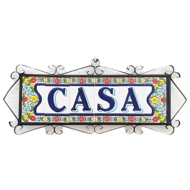 Letras y Números de Cerámica 11cm. (4.3") para la Pared - Esmaltados a Mano en España - Modelo "CANARIAS" - Ceramic Tile Letters And Numbers - 1