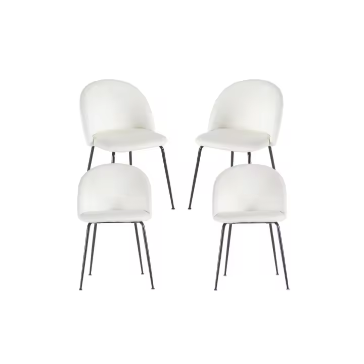 Pack 4 Sillas Black Dalnia Terciopelo - Beige - 1
