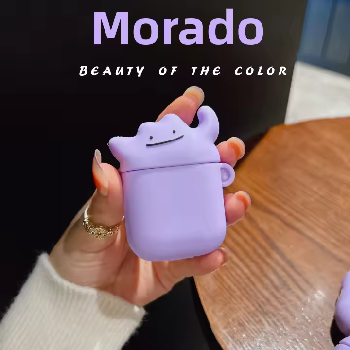 Funda De Silicona Para Airpods 1 2 3 4 Con Dibujos Animados Y Efecto 3D De Fantasma Cubierta Protectora Para Auriculares Inalámbricos Con Estuche De Carga Y Pluma - 1