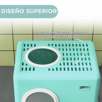 PawHut Arenero para Gatos Inodoro para Mascotas con Pala Bandeja Extraíble 2 Puertas Entrada Principal y Salida Superior 52x41x38,5 cm - details 5