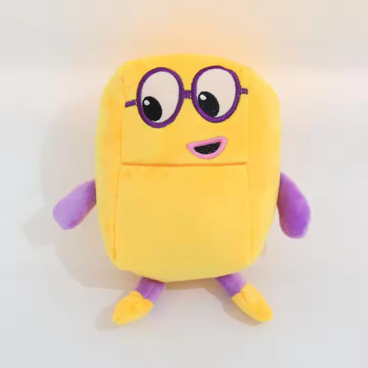 Bloques de construcción digitales, juguete de felpa, muñeca de iluminación, regalo para niños, Amarillo - 1