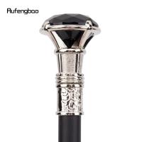 Bastón De Moda Blanco Y Negro Diamante Elegante Para Caballeros Cosplay Cane Con Punta De Goma 93cm Accesorio De Caminata - details 6