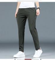 Pantalones Casuales Para Hombre De Seda Helada Verano Negro Gris Delgados Negocios Casual Elasticidad Transpirables Rectos Deportivos - details 9