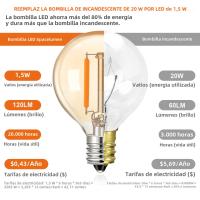 Luces De Cadena LED G40 Para Decoración Exterior Bombilla De Vidrio Amarillo 1.5W Dimmable Para Patio Fiesta Calle Jardín IP44 Impermeable - details 3