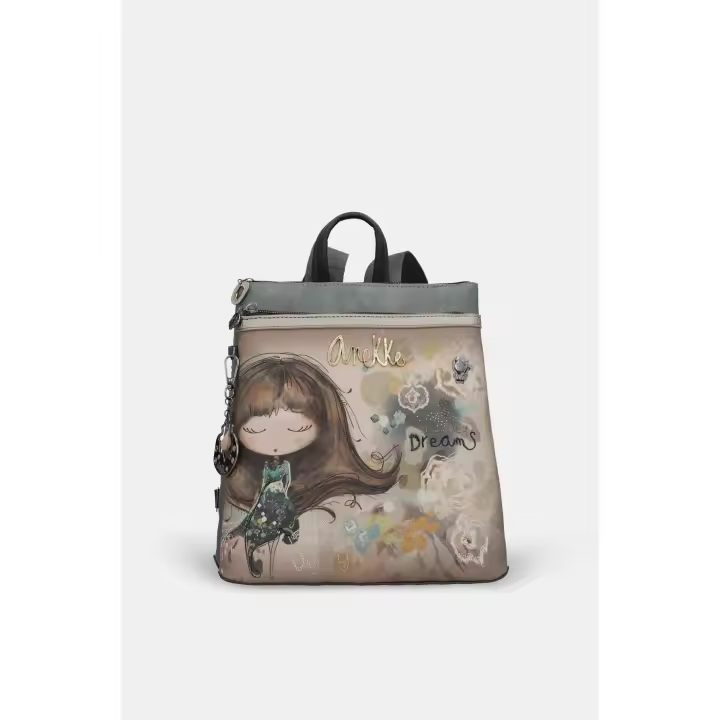 Anekke Real Mochila Mediana Doble Compartimento - Ref 41705-233 - Bolsillo Trasero - Medidas 28 x 27 x 11 Cm - Nueva  Colección Otoño/Invierno 25 - - 1