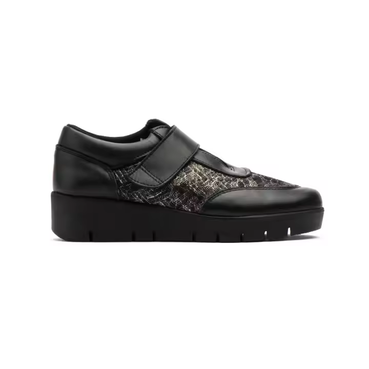Zapatos Confort con cuña negros de piel - 1