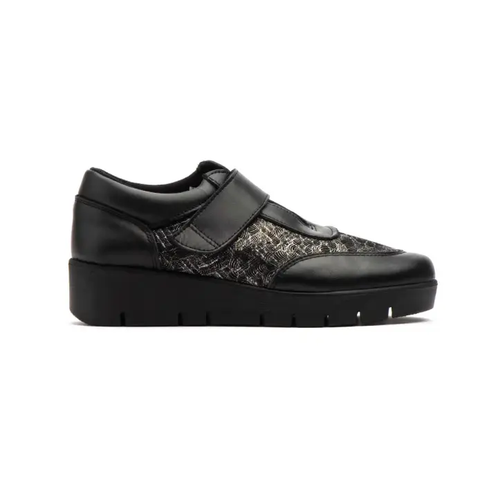 Zapatos Confort con cuña negros de piel - 1