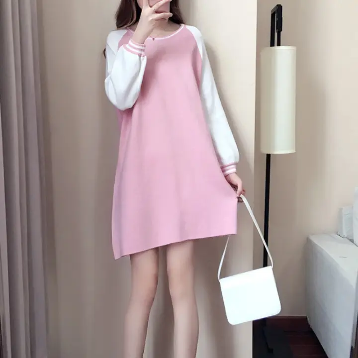 Vestido A-Line Para Mujer Casual De Color Sólido Cuello Redondo Manga Larga Slim Fit Fiesta Primavera Otoño Polyester - 1
