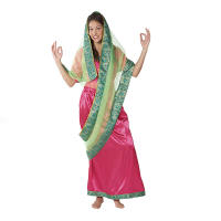 Disfraz de Mujer Hindú para Adulto - Talla M Única - Marca El Rey del Carnaval - Traje Original Colorido y divertido para cualquier evento - Traje típico de la India - Color Rosa - details 1