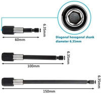 Kit De Soporte Magnético Para Destornillador Eléctrico 3PCS 1/4 Pulgada Rosca Rápida Hexagonal Extensión De 60-150mm Para Tornillos Y Juntas - details 15