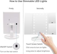 Espejo de maquillaje iluminado con 21 luces LED, fuente de alimentación dual LED de aumento 2X/3X,brillo y ángulo ajustables - details 3