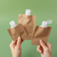 Set De 3 Bolsas De Maquillaje Reutilizables De Papel Kraft Transparente Y Adecuadas Para Viajes Con Taponamiento De Succión Auto-soportante De 30/50/100ml - details 0