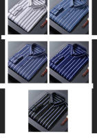 Camisa Hombre Verano 2024 Manga Larga Cuello En Pointe Estilo Slim Fit Rayada Negra Y Blanca Antideslizante No Hierro Resistente a Arrugas Para Negocios - details 5