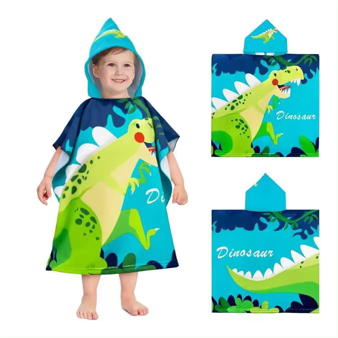 MULTIHOGAR- Toalla de Playa Infantil con Capucha Toalla de Baño Poncho Toalla Poncho Surf para  Niños de 2 a 8 años - 1