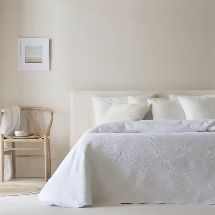 ETHERE MAISON - Colcha jacquard algodón Adriel Blanco - 1