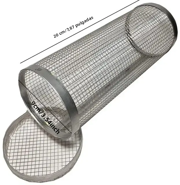 Cesta De Barbacoa Redonda De Acero Inoxidable Para Jardín Y Cocina Utensilios De Cocina Resistentes Al Calor Fácil De Limpia Para Exterior - 1