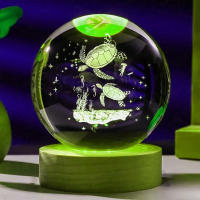 Lámpara De Noche De Tortuga 3D Con Cristal Regalo Para Amigos O Amantes De Las Tortugas Estilo Estatua Animal Decoración De Interiores - details 3