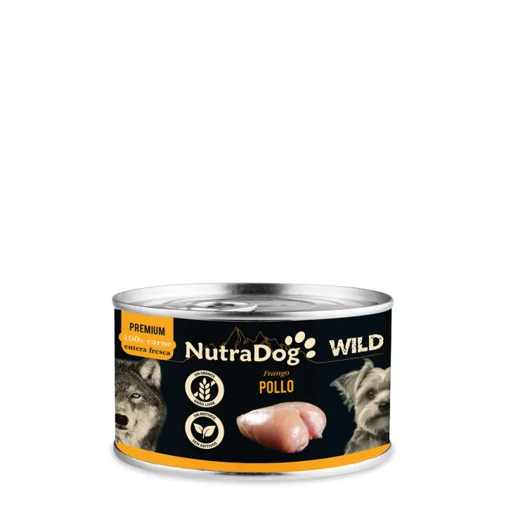 Lata de pollo para perros NutraDog WILD PREMIUM 200g 15 LATAS - 1