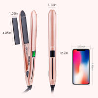 Plancha de pelo 2 en 1 para el cuidado del cabello, plancha de pelo y rizador con pantalla LCD, temperatura, rizos y rotación de temperatura ajustable (140-230 ℃), doble voltaje - details 1