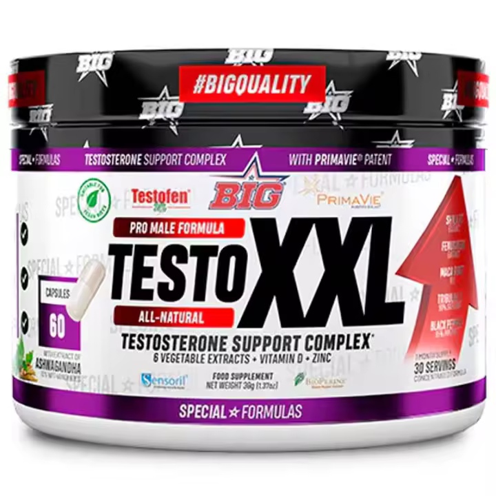 Big Testo XXL 60 Caps -  Aumento de Testosterona -Pro Male Formula Con Zinc, Ashwagandha y Vitamina D - 1