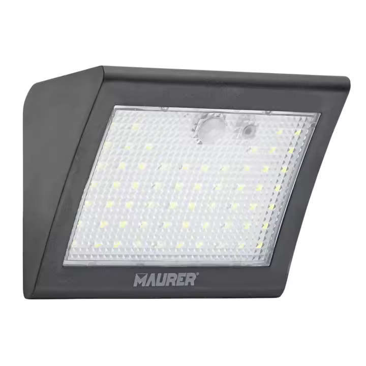 SANCO STORE - MAURER Aplique Solar Led 250 Lumenes Con Sensor De Movimiento y Crepuscular IP65 - 1