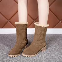 Botas De Invierno Para Mujer Con Piel Acolchadas Botas De Nieve Calientes Botines De Lana Cómodas Botas De Rodilla Media Casual Para Mujeres - details 6
