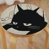 Cojín Redondo Para Silla De Comedor Con Cordón Gato Negro Decorativo Moderno Para Oficina Y Hogar Tamaño 40x40cm/45x45cm/50x50cm - details 7