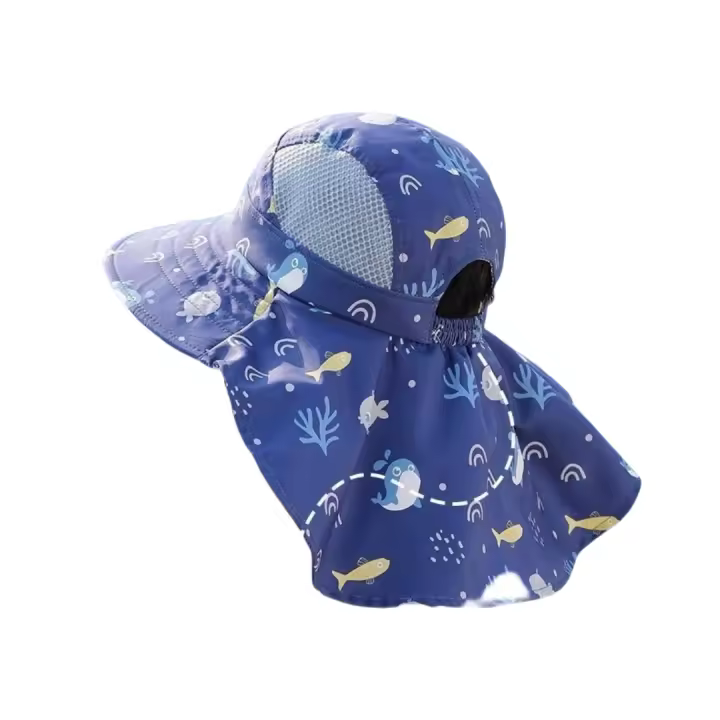Sombrero de Protección Solar para Niños con Cubrenuca - Verano 2025 - 1