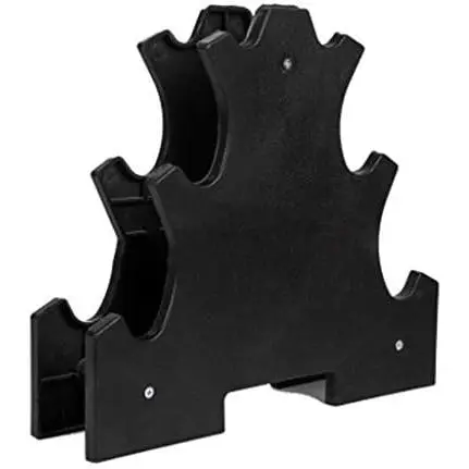 Soporte de almacenamiento para mancuernas, soporte compacto para mancuernas, soporte para pesas, resistente estante para mancuernas, 25 libras, juego de 2 acero (negro, talla única). - 1