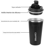 Taza Termo De Acero Inoxidable Para Viaje Con Capacidad De 380/510ML a Prueba De Fugas Para Té Agua Café Thermo Cafe Car - details 2