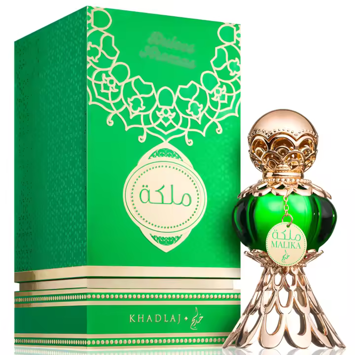 Malika Green De Khadlaj Perfume árabe concentrado en Aceite Fresco Dulce Manzana Vainilla Frasco Elegante - 20ml - 1