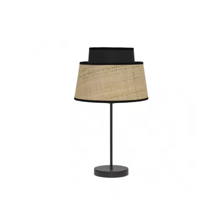 Fabrilamp - Sobremesa Jia 1xe14 Natural/negro 40x20x20 Cm - 1