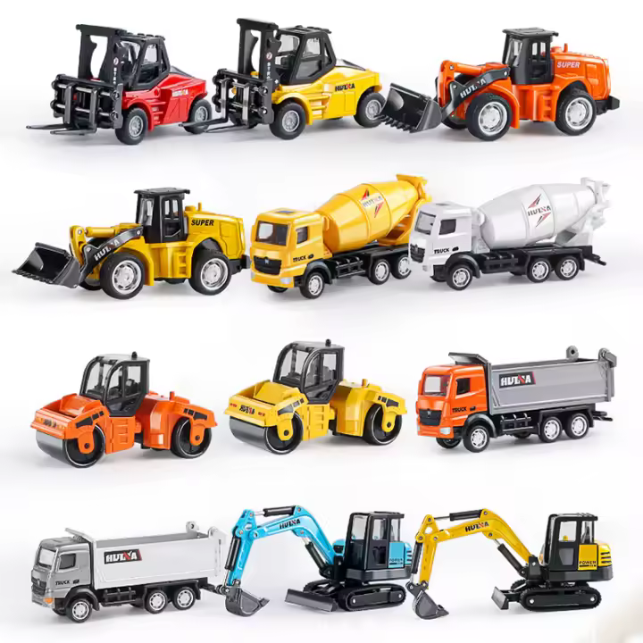 Huina Camión Miniatura Modelo 1/80 Caja De Exhibición Aleación Diecast Excavadora Grúa Elevadora De Construcción Para Colección Juguete Para Niños Regalo - 1