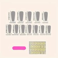 Juego De Uñas Postizas Con Diseño De Ballet Y Mariposa 24 Piezas Superficie Brillante Elegantes Y Lujo Uñas Falsas De Resina - details 3