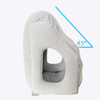Almohada Inflable De Viaje Con Nuevo Patrón Soporte De Cuello Y Barba Para Avión Coche Autobús Tren Descanso En La Oficina - details 3
