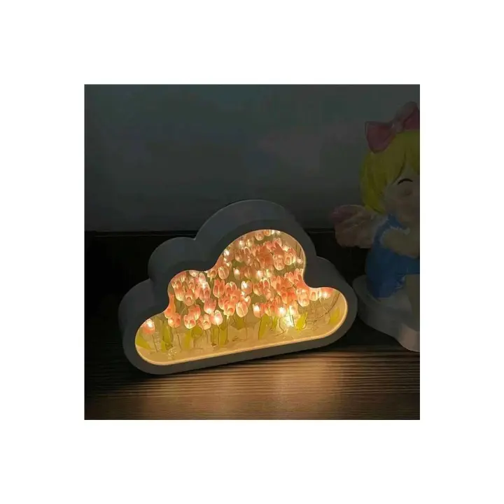Lámpara de Flor de tulipán, lámpara de Espejo de Nbe, tulipán Luz de noche lámpara De Tubo dormitorio decoración lámpara de Mesa de Iluminación Decoración de La Habitación para Niños adolescentes - 1