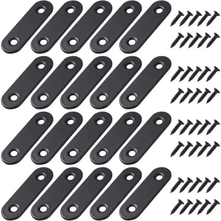 Soporte de fijación Soporte plano recto en soportes metálicos planos rectos con tornillos para soporte de reparación de armarios de muebles de madera - 1