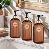 3PCS Botellas De Detergente Para Baño De 500ml De Color Ambar Refillables Ideal Para Shampoo Condicionador Y Gel De Baño - details 1