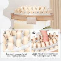 Cepillo De Masaje Para El Cuerpo Anti Celulitis De Madera Con Almohadilla De Masaje Españo Para El Cabello Y Escalpelo Eliminador De Piel Muerta Herramienta De Spa Essencial - details 4