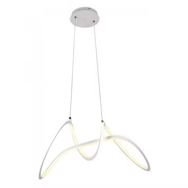 LÁMPARA COLGANTE DE TECHO COLOR BLANCO DE METAL Y ACRILICO.  LUZ LED 120W  EN 2 TONOS DE LUZ REGULABLE.  MANDO A DISTRANCIA  Ref.  379 - 1