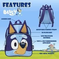 Mochila De Peluche Azul Bluey Para Niños Bolsa Escolar De Tela Oxford Sencilla Con Bolsillo Educación Temprana Regalo De Navidad Para Niños - details 0