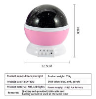 Lámpara De Noche Proyector De Cielo Estrellado Luz Decorativa Para Bebé Rotatoria De Luna Y Galaxia Para Decoración De Dormitorio Infantil - details 1