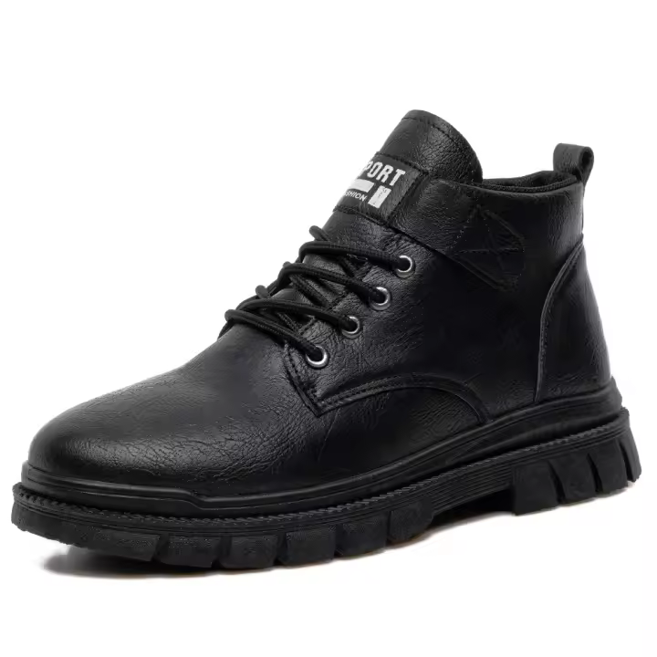 Botas Casuales Para Hombre Verano Otoño Trabajo British Antideslizante Suela Suave Comodidad Exterior Media Altura Cuero Botas Hombre Zapatos - 1