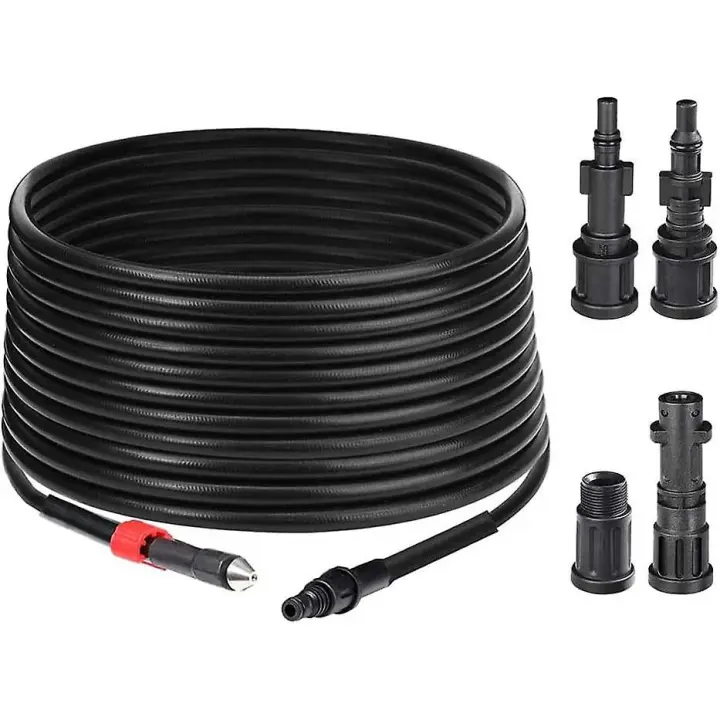Kit de limpieza de manguera de tubo de drenaje de lavadora a presión de 10m, manguera de lavadora desbloqueadora de chorro de alcantarillado con boquilla de chorro y adaptadores M22(FMA)(YJD) - 1