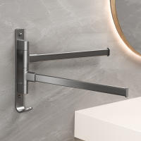Soporte De Toalla De Baño Rotativo Estante De Cocina Soporte De Pared Aluminio Espacioso 2/3/4 Barras De Toalla Montado Por Si Mismos - details 10
