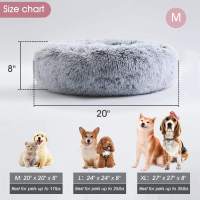 Cama para Gatos de Interior, Cama para Perros Pequeños Grandes de 20 pulgadas, Cama para Perros Lavable Redonda, Los Bordes elevados - details 0