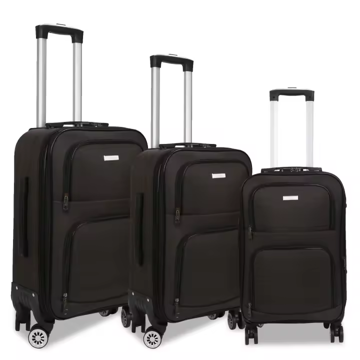 S7 STAR LG61395-LG61399 Juego 3 Piezas Maletas Blandas Ampliable , Set Maletas Telas Ligeras de Viaje, Cabina Trolley Extensible con 4 Ruedas Dobles Giratorias 360, Equipaje Expandible Asa Telescópica Gran Capacidad - 1