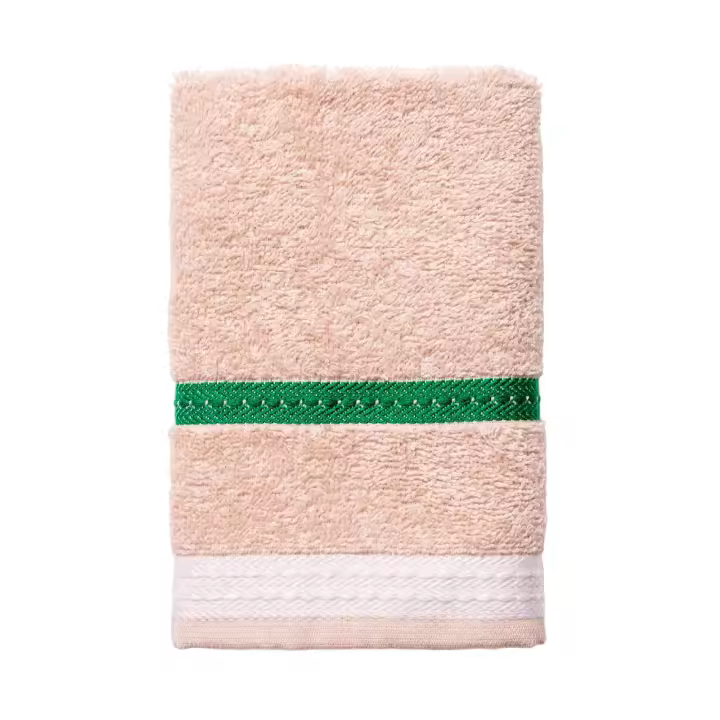 TOALLA DE TOCADOR 30X50CM 450GMS 100% ALGODÓN BEIGE CON RAYAS NEUTRAL BENETTON - 1